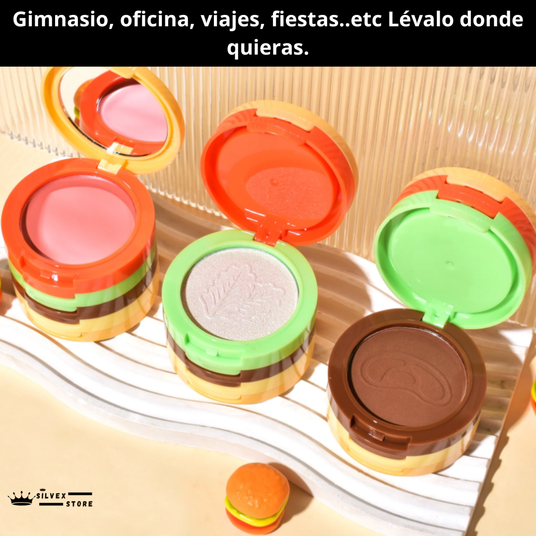 PALETA DE MAQUILLAJE 5 EN 1 DISEÑO BURGUER