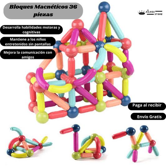 JUEGO DE BLOQUES MAGNETICOS 36 PIEZAS