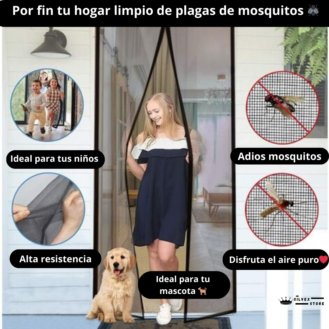 Cortina de Malla Magnética para puerta Anti-Mosquitos™