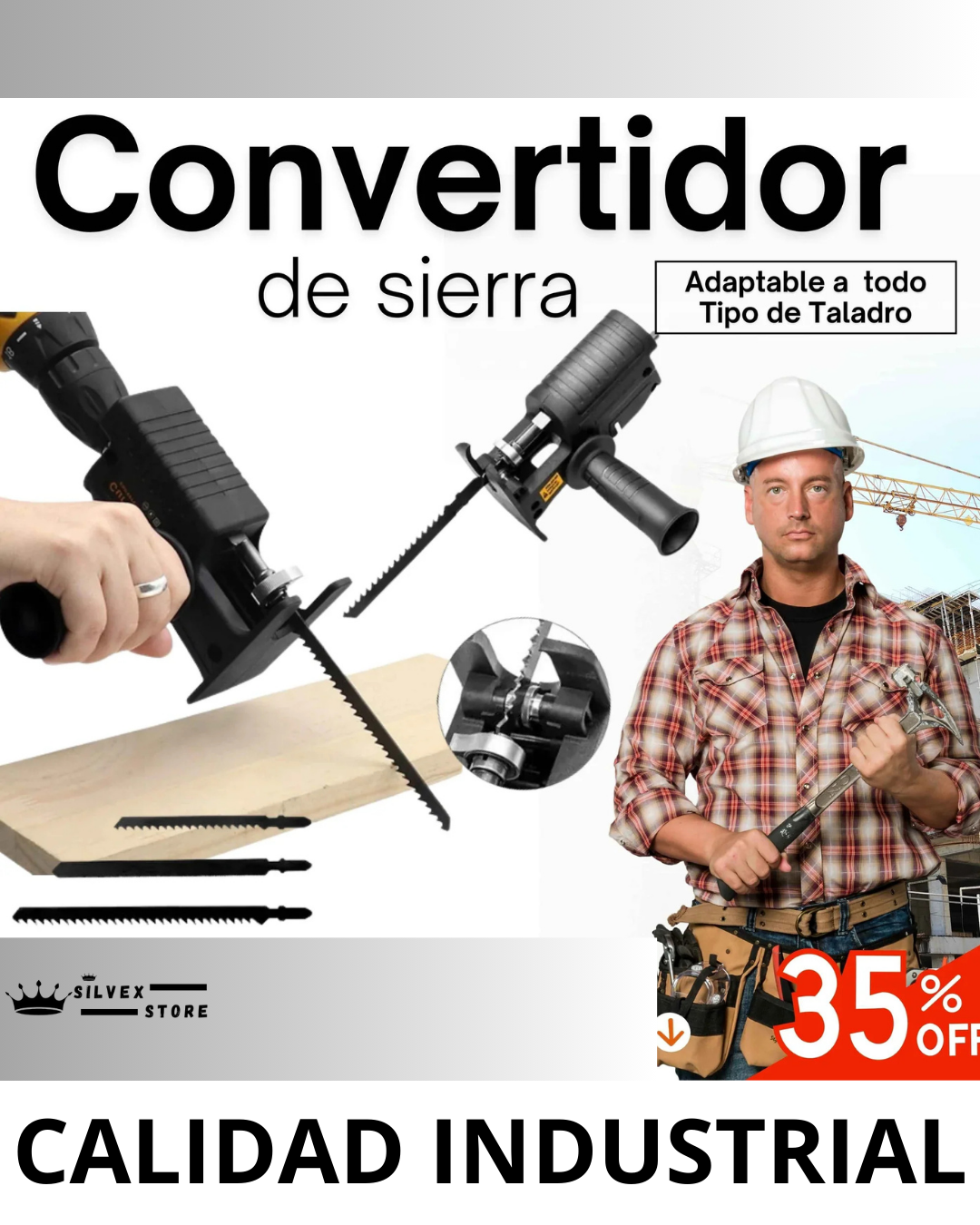 CONVERTIDOR DE TALADRO A SIERRA-CALIDAD INDUSTRIAL-TOP DE VENTAS